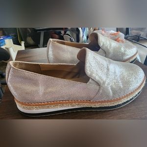 Silver stacked espadrilles